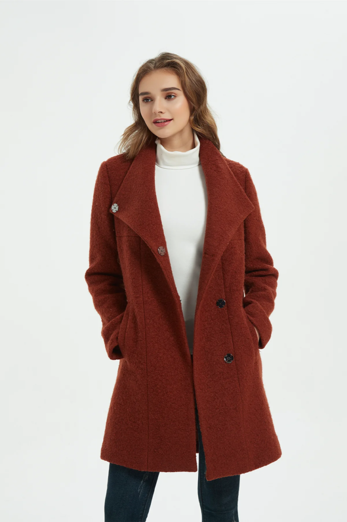 Minimalist Sophistication: IKAZZ Women’s Asymmetrical Mid-Length Wool Coat & Jacket